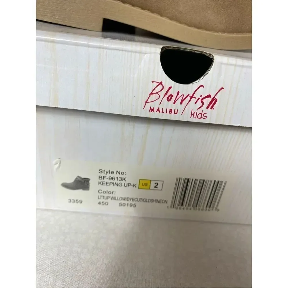 Blowfish Malibu GIRLS SIZE 2 Keeping Up-k Ankle Boot in Light Taupe Willow